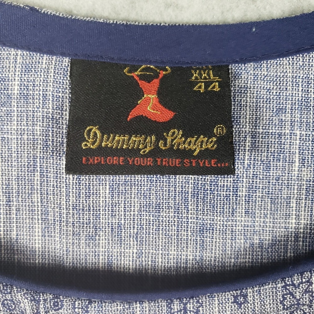 Dummy Shape Blue Patchwork Belted Midi Dress Xxl … - image 6